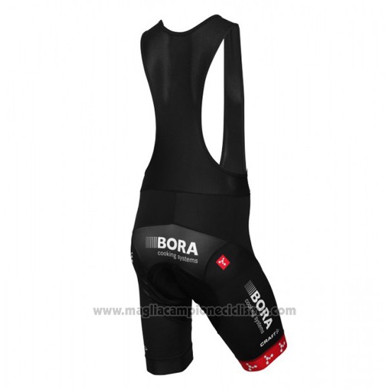 2016 Abbigliamento Ciclismo Bora Nero e Rosso Manica Corta e Salopette